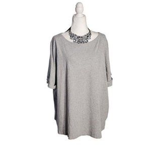 WOMAN WITHIN BASIC TEE COLOR GRAY SHORT SLEEVE COTTON/POLYESTER SIZE 3X